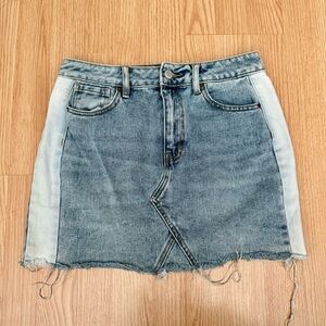 PACSUN Denim Contrast Side Panel Mini Skirt